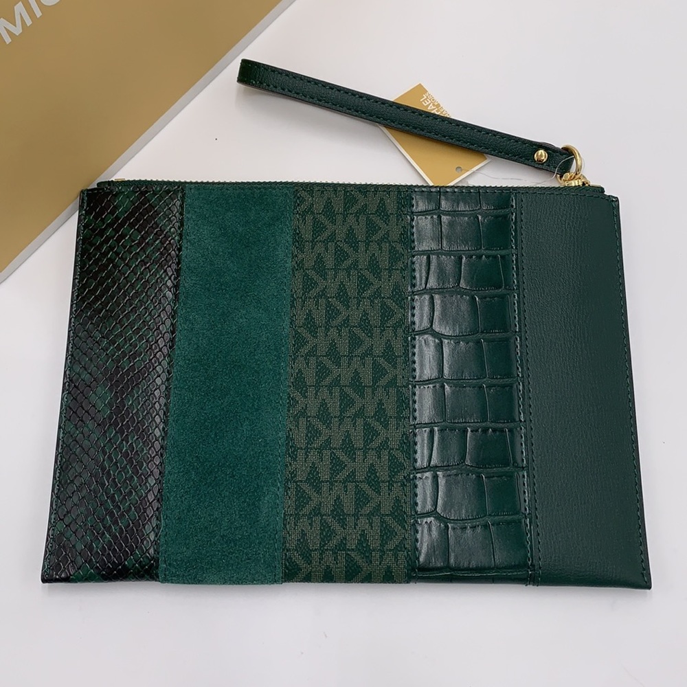 Michael Kors JST XL Zip Clutch Wristlet - Racing Green Multi - Picture 6 of 14